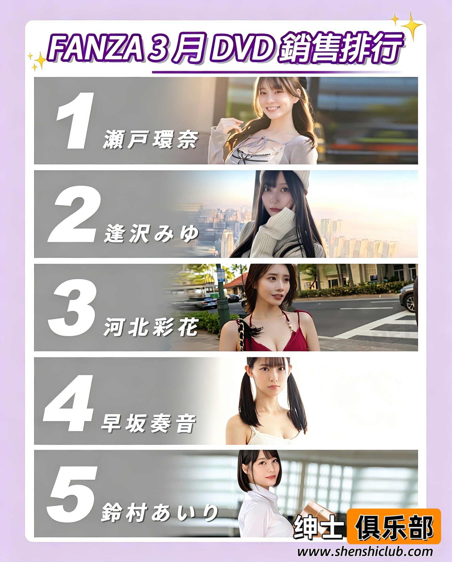 2026年3月FANZA排行榜出炉:瀬戸環奈强势登顶,河北彩花失守王座,新人全面崛起!- 绅士俱乐部